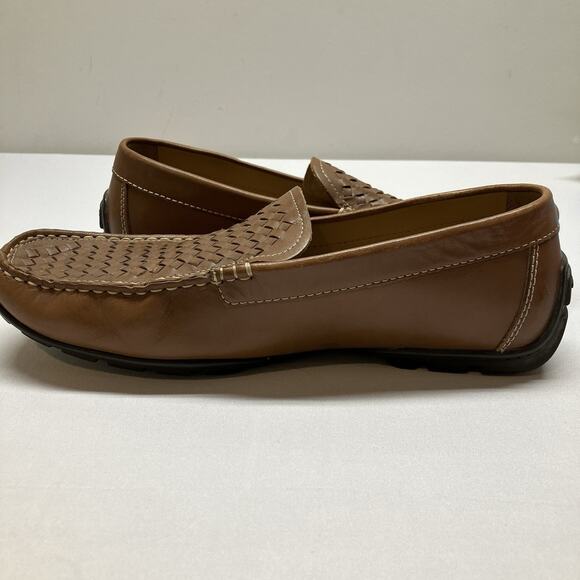 Geox Woven Driving Moccasins Loafers Brown Leather Slip On Shoe Size 44 US 11 - Picture 7 of 13
